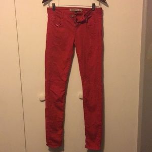 Zara Trafaluc red skinny jeans